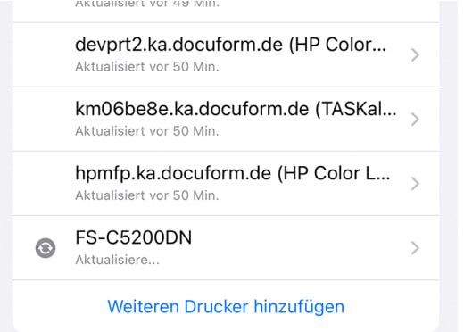 Druckerliste